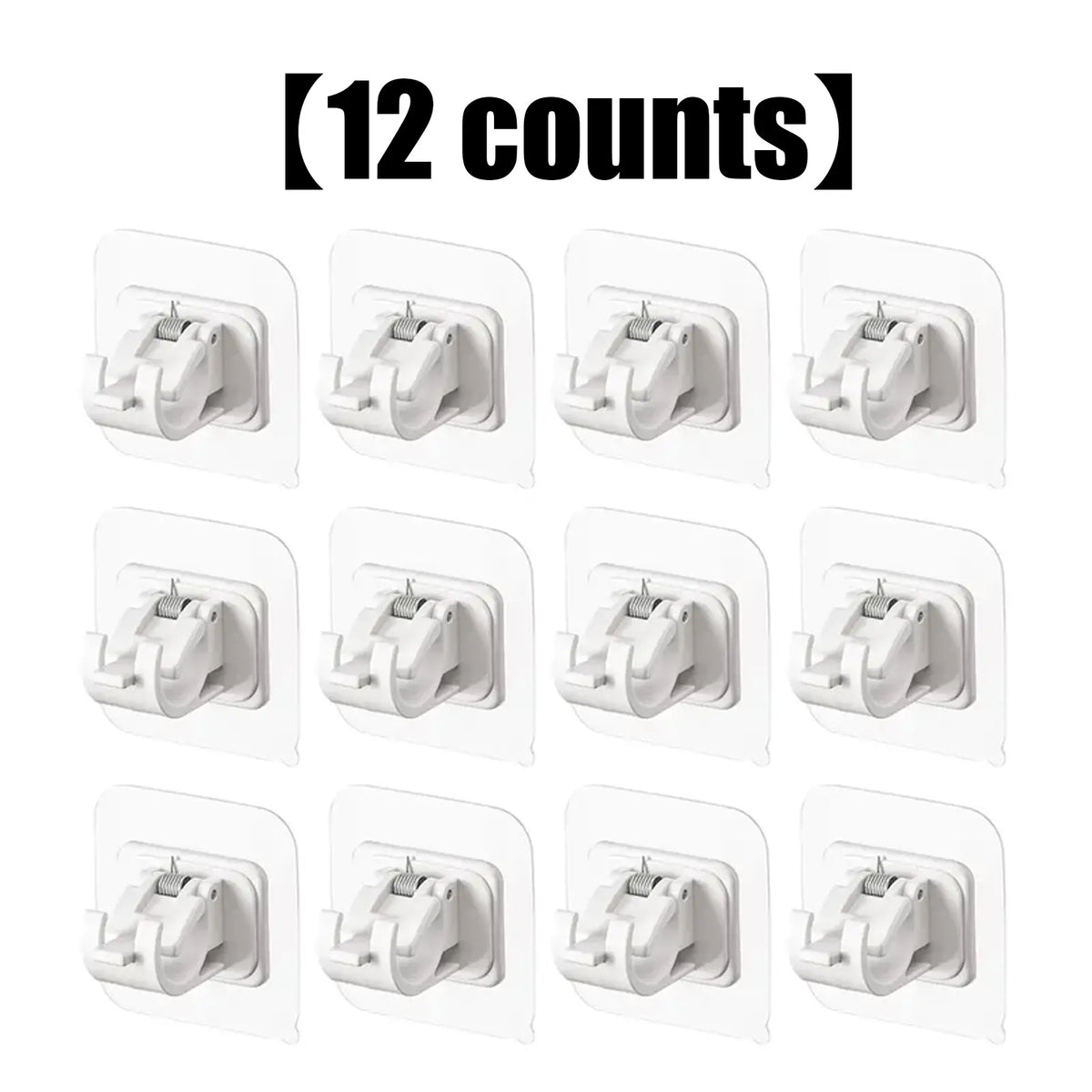 A set of 8PCS Curtain Rod Brackets with Clips,Transparent Drapery Hooks,Rod Hanging,Adjustable Rods Holder,Multipurposefor Curtain Rod Hooks for Livingroom Bathroom Kitchen Bedroom Toilet Apartment