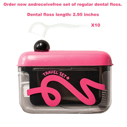 Travel-sized storage case - features an automatic pop-up dispenser, portable and refillable, perfect for oral care at home, in restaurants, and while traveling.