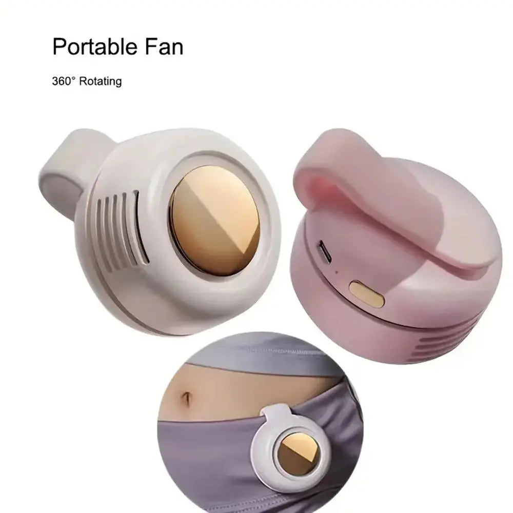 Portable Silent Low Noise Cooling Mini Bladeless Electric Personal Fan, Adjustable 3-speed Suspended Collar & Waist Fans, Rechargeable Rotating Body Fan, Rechargeable Wearable Fan, Suitable for Outdoor & Travel & Office, Travel Accessories #GLOBAL PICKS