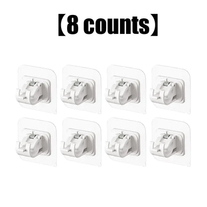 A set of 8PCS Curtain Rod Brackets with Clips,Transparent Drapery Hooks,Rod Hanging,Adjustable Rods Holder,Multipurposefor Curtain Rod Hooks for Livingroom Bathroom Kitchen Bedroom Toilet Apartment