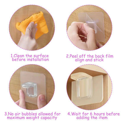 16 Counts Shelf Support Pegs, Self-Adhesive Bracket without Punch, Strong Partition Pin for Kitchen Cabinet Clapboard Bookcase
