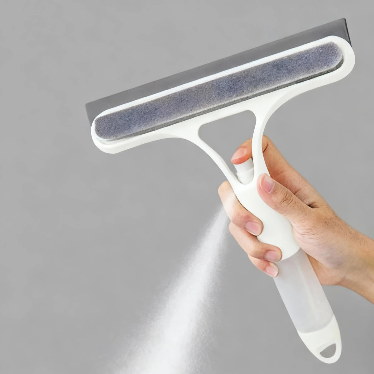 Limpiacristales 3 en 1, raspador, escurridor y estropajo con pulverizador, herramienta de limpieza multifuncional para el hogar, limpiador de parabrisas de coche, toallita ligera de microfibra de silicona