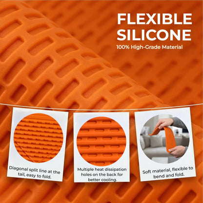 Flexible Silicone Aluminum Phone holder stand, Bendable Rollable Foldable Design, Universal Adjustable Anti-Slip Desktop Mount for Phone Tablet Laptop, Portable Ergonomic Holder for Home Office Travel-YY